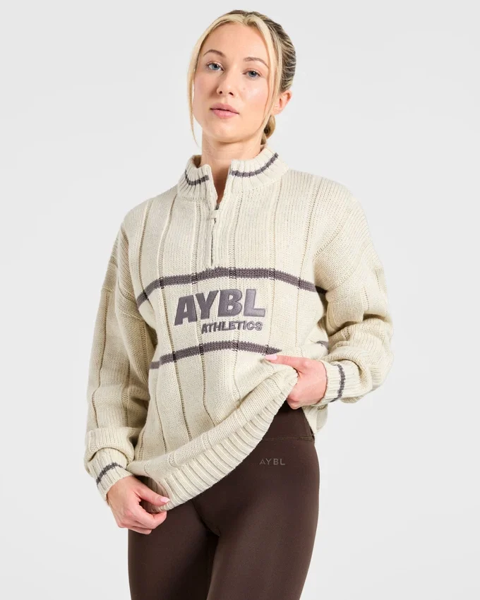 Athletics Oversized Knitted 1/4 Zip