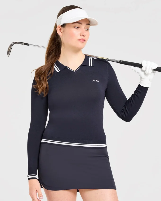 Classic Knitted Long Sleeve Polo