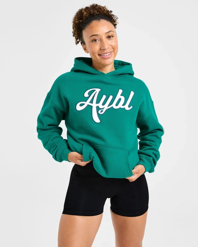 Script Embroidered Oversized Hoodie