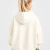 Varsity Minimal Logo Oversized Knitted Hoodie