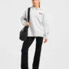 Varsity Minimal Logo Oversized Knitted Hoodie