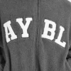 Varsity Oversized Fleece Zip Up Jacket