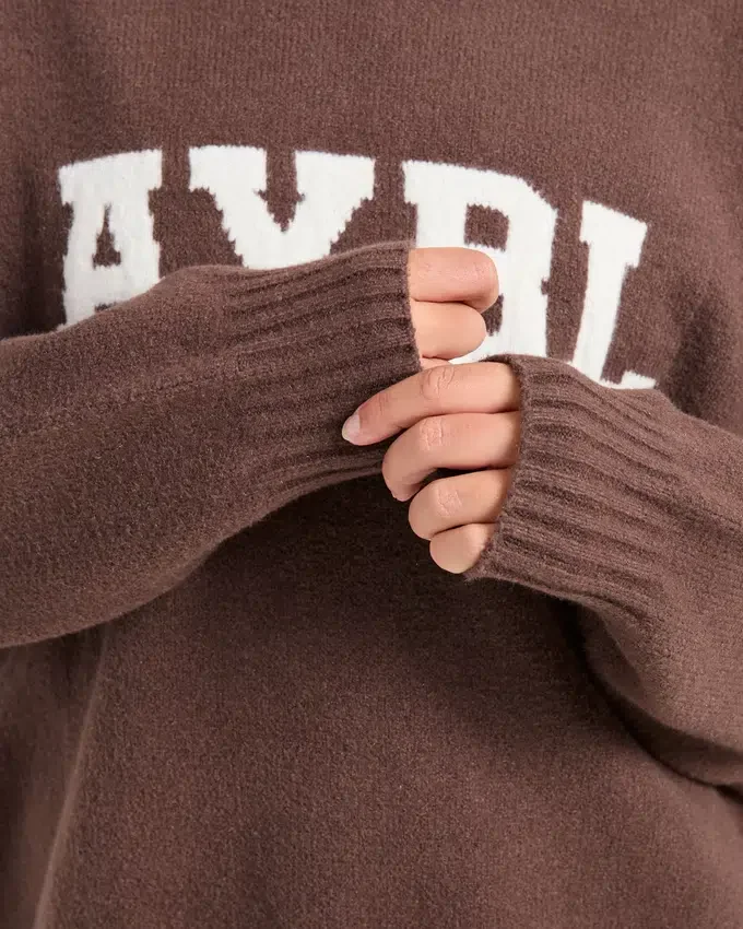 Varsity Oversized Knitted Hoodie